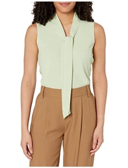 Sleeveless Tie-Neck Top, Regular and Petite Sizes