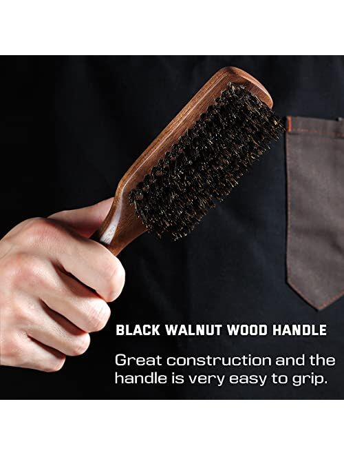 BFWood Boar Bristle Hair Brush for Men - Pure Wild Boar Bristles for Detangling & Styling