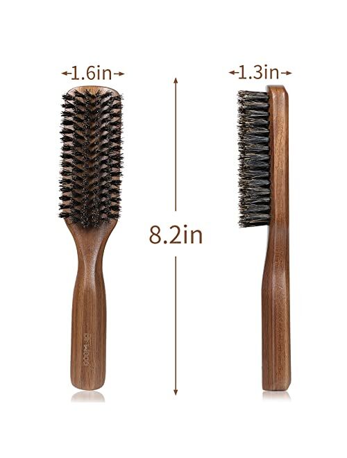 BFWood Boar Bristle Hair Brush for Men - Pure Wild Boar Bristles for Detangling & Styling