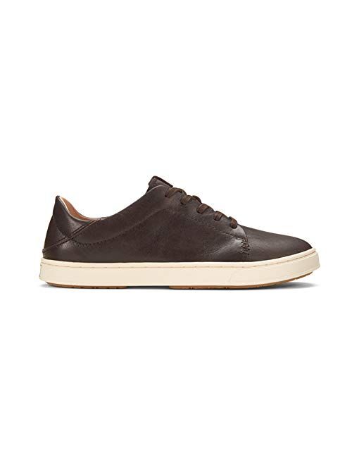 OluKai Pehuea Li 'ili Women's Leather Sneaker, Casual Everyday Shoes with Drop-In Heel, Non-Marking Rubber Outsole, All-Day Comfort Fit