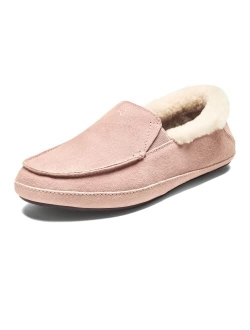 Ku'una Slipper, Women's Slip-On Shoes, Genuine Shearling & Premium Nubuck Leather, Drop-In Heel Design, Cozy & Ultra-Soft Comfort Fit