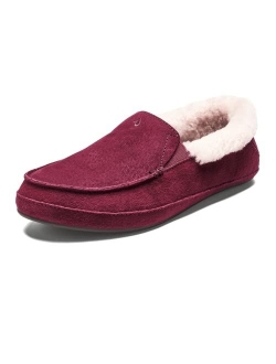 Ku'una Slipper, Women's Slip-On Shoes, Genuine Shearling & Premium Nubuck Leather, Drop-In Heel Design, Cozy & Ultra-Soft Comfort Fit