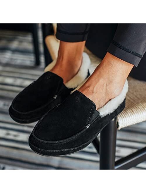 OluKai Ku'una Slipper, Women's Slip-On Shoes, Genuine Shearling & Premium Nubuck Leather, Drop-In Heel Design, Cozy & Ultra-Soft Comfort Fit