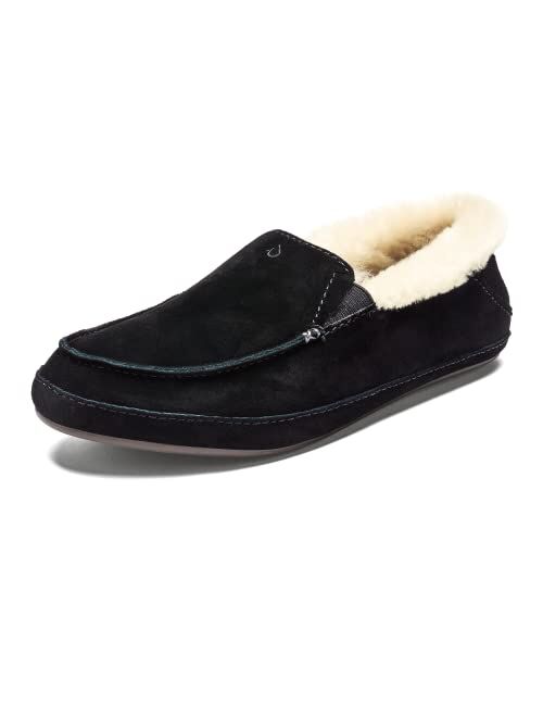 OluKai Ku'una Slipper, Women's Slip-On Shoes, Genuine Shearling & Premium Nubuck Leather, Drop-In Heel Design, Cozy & Ultra-Soft Comfort Fit