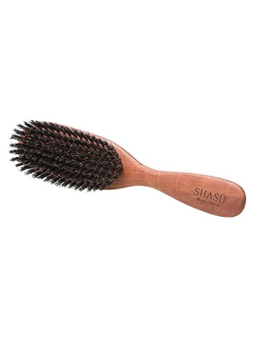 Made in Germany - SHASH The Classic 100% Boar Bristle Hair Brush, Suitable For Thin To Normal Hair - Naturally Conditions Hair, Improves Texture, Exfoliates, Soothes and 