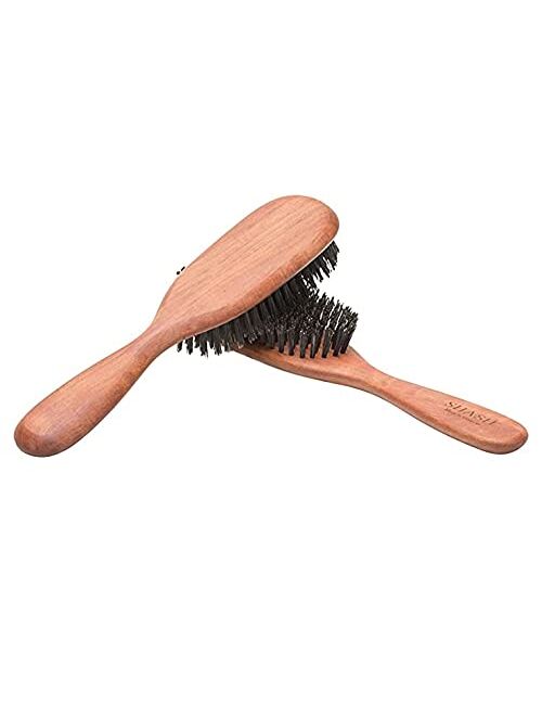 Made in Germany - SHASH The Classic 100% Boar Bristle Hair Brush, Suitable For Thin To Normal Hair - Naturally Conditions Hair, Improves Texture, Exfoliates, Soothes and 