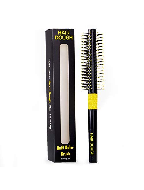 Hair Dough Quiff Roller Round Brush, Small Round Hair Brush is perfect to Style and Add Volume to any Short Hair Style, Roller Brush works great with Wax, Clay, Beard Bal