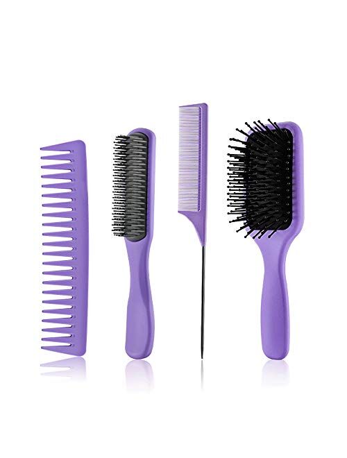 EFKON hair brushes for men and women,Paddle Hair Brush Comb and brush Set toddler brushes, Great On Wet or Dry Hair