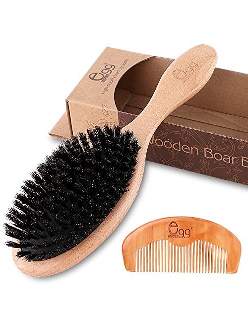 BLACK EGG Hair Brush, Bristles Brush for Women Men Kid