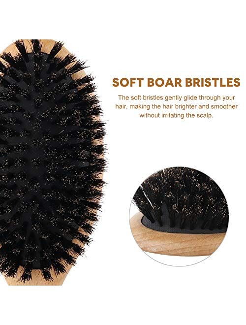 BLACK EGG Hair Brush, Bristles Brush for Women Men Kid