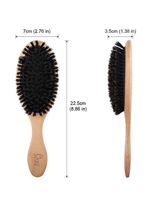 BLACK EGG Hair Brush, Bristles Brush for Women Men Kid