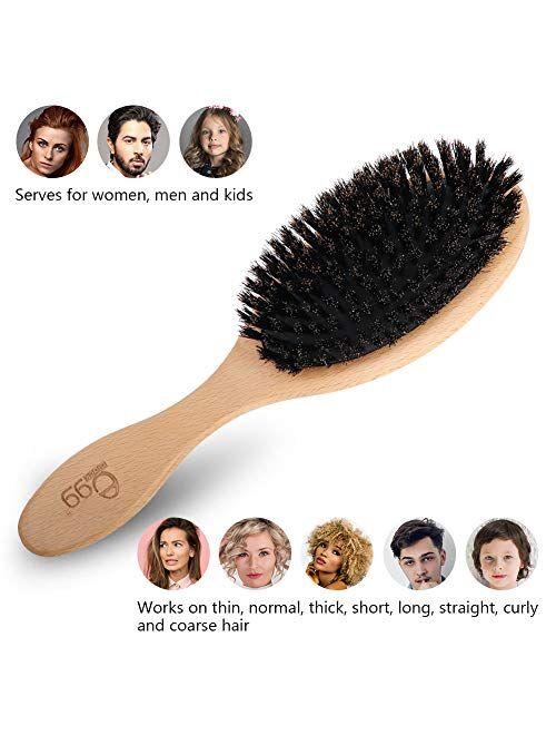 BLACK EGG Hair Brush, Bristles Brush for Women Men Kid