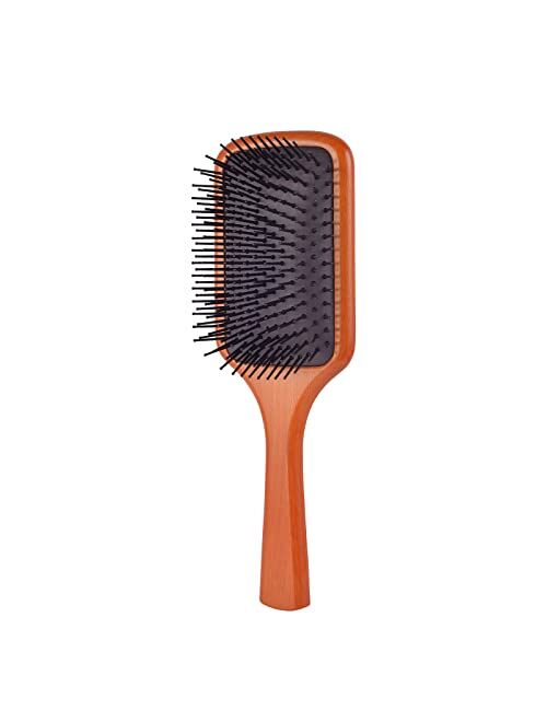 SuoYiKA Natural Beech Wood Hair Brush,paddle brush flexible cushion Hair brush,Anti Static and Massage Scalp for Thick Curly,Thin Long,Short Dry Coarse Hair,Makes Hair Sh