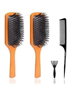 Taywes Mens Paddle Hair Brush Comb Set for Women and Men 6 Pcs Wet Hair Brushes for long Hair No Tangle Hair Brush for Curly or Straight Hair