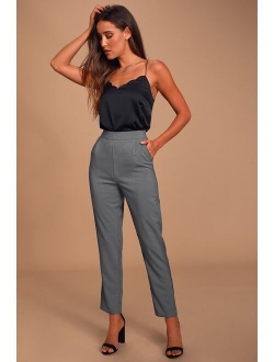 Kick It Navy Blue High-Waisted Trouser Pants