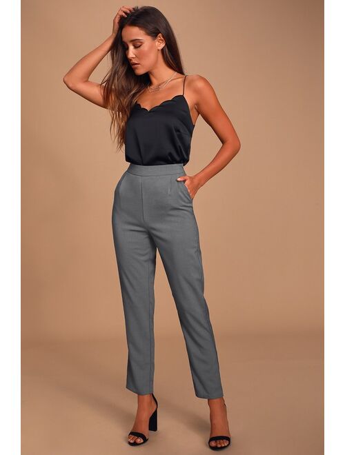 Lulus Kick It Navy Blue High-Waisted Trouser Pants