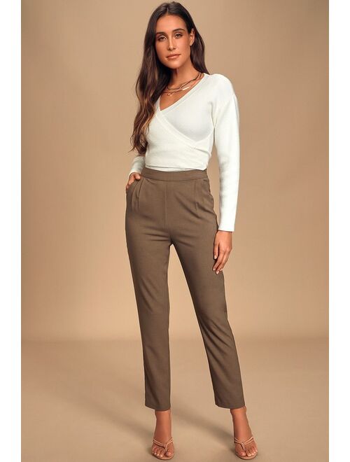 Lulus Kick It Navy Blue High-Waisted Trouser Pants