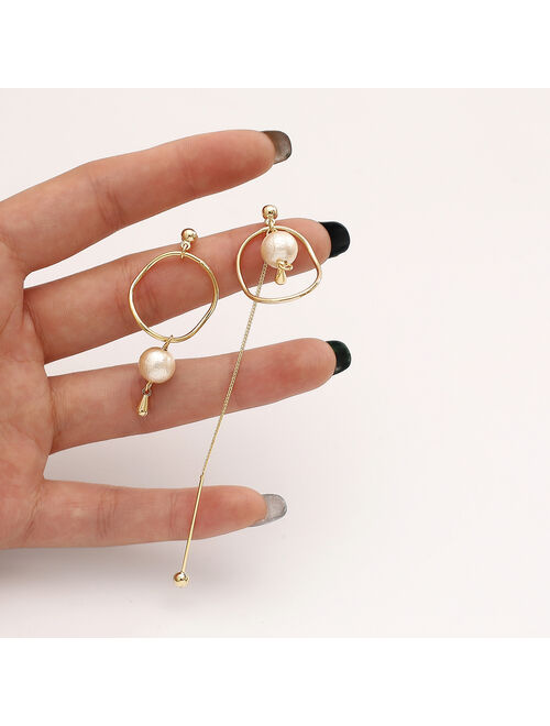 HITY 2021 new popular Korean design sense long Tassel Earrings Fashion temperament simple thin pearl versatile earrings earrings