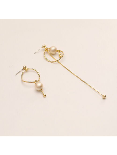 HITY 2021 new popular Korean design sense long Tassel Earrings Fashion temperament simple thin pearl versatile earrings earrings