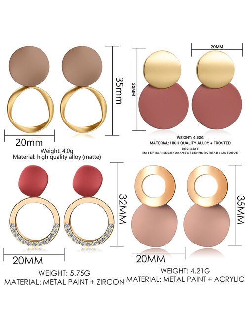 HITY Women's Earrings Korean Acrylic Drop Earrings for Women Statement Geometric Round Gold Earring 2021 Fashion Trend Female Jewelry