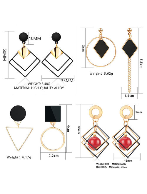 HITY Women's Earrings Korean Acrylic Drop Earrings for Women Statement Geometric Round Gold Earring 2021 Fashion Trend Female Jewelry