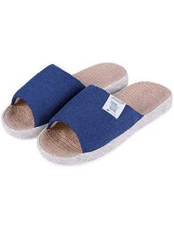 shevalues Women's Open Toe House Slippers Arch Support Lightweight Linen Slippers Mothers Day Gifts for Mom and Grandma