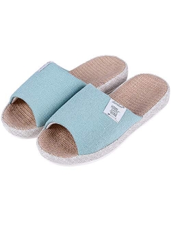 shevalues Women's Open Toe House Slippers Arch Support Lightweight Linen Slippers Mothers Day Gifts for Mom and Grandma