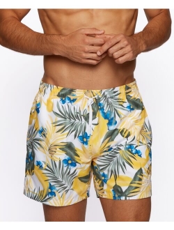 BOSS Men's Leaf-Print Swim Shorts