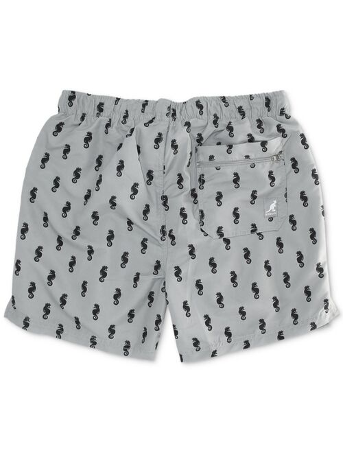 Kangol Men's Seahorse-Print Swim Trunks