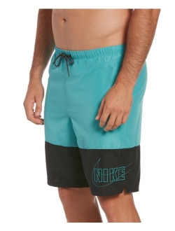 Men's Split Colorblocked Packable 9" Swim Trunks