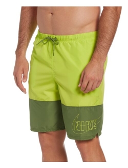 Men's Split Colorblocked Packable 9" Swim Trunks