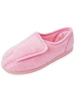 Git-up Women Memory Foam Diabetic Slippers Arthritis Edema Adjustable Closed Toe Swollen Feet Slippers Comfortable House Indoor Outdoor Shoes with Rubber Sole