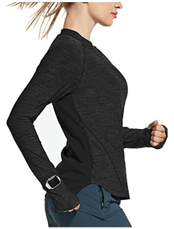 Women's UPF 50  Hiking Shirts Sun Protection SPF Quick Dry Tie Front Side Slit Long Sleeve Yoga Tops