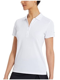 Women's Polo Shirts for Golf Short Sleeve Tops Quick Dry UPF50  Lightweight 5-Button Pique Uniform