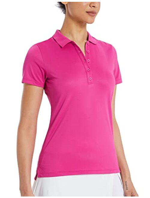 BALEAF Women's Polo Shirts for Golf Short Sleeve Tops Quick Dry UPF50+ Lightweight 5-Button Pique Uniform