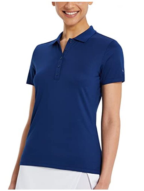 BALEAF Women's Polo Shirts for Golf Short Sleeve Tops Quick Dry UPF50+ Lightweight 5-Button Pique Uniform