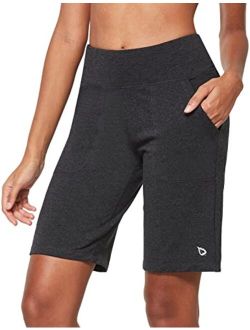 Women's Bermuda Long Shorts 10" Athletic Shorts High Waisted for Running Workout Casual Summer Quick Dry