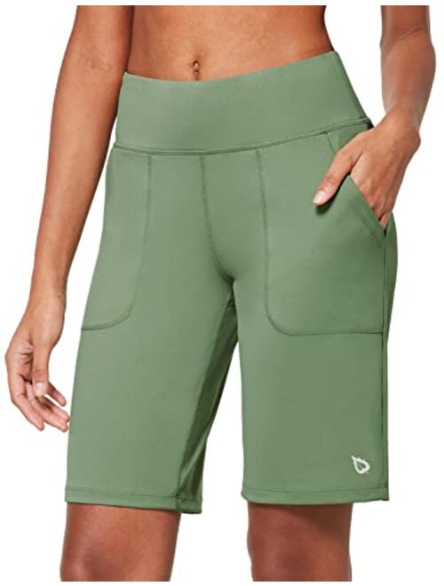 BALEAF Women's Bermuda Long Shorts 10" Athletic Shorts High Waisted for Running Workout Casual Summer Quick Dry