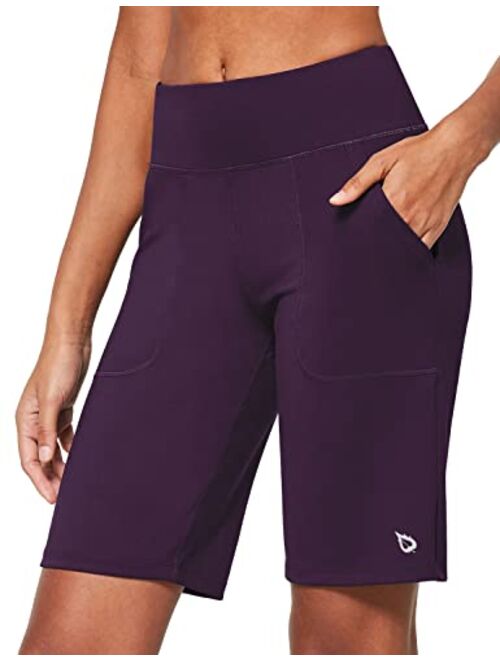 BALEAF Women's Bermuda Long Shorts 10" Athletic Shorts High Waisted for Running Workout Casual Summer Quick Dry