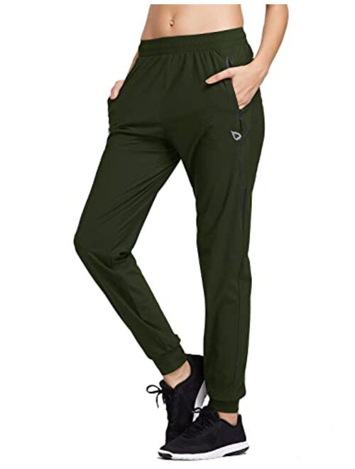 BALEAF Women's Joggers Pants Athletic Running Jogging Pants Hiking Quick Dry Zipper Pockets