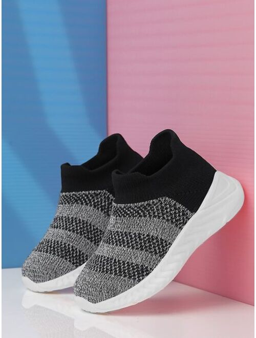 Shein Boys Knit Detail Breathable Running Shoes