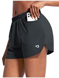 Women's 3" Running Athletic Shorts Quick Dry Gym Workout Shorts with Pockets