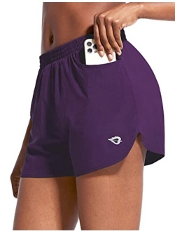 Women's 3" Running Athletic Shorts Quick Dry Gym Workout Shorts with Pockets