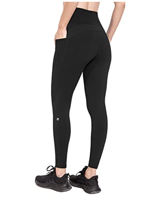 BALEAF Women's 7/8 Running Leggings High Waisted Workout Yoga Hiking Leggings with Zipper Pocket Drawstring