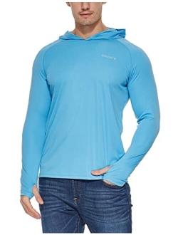 Men's UPF 50  Sun Protection Hoodie Long Sleeve SPF/UV Quick Dry Lightweight Fishing Workout Thumbholes Shirt