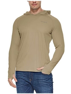 Men's UPF 50  Sun Protection Hoodie Long Sleeve SPF/UV Quick Dry Lightweight Fishing Workout Thumbholes Shirt