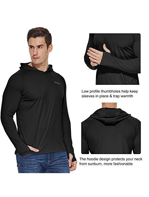 BALEAF Men's UPF 50+ Sun Protection Hoodie Long Sleeve SPF/UV Quick Dry Lightweight Fishing Workout Thumbholes Shirt