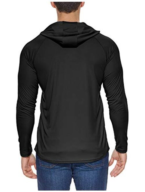 BALEAF Men's UPF 50+ Sun Protection Hoodie Long Sleeve SPF/UV Quick Dry Lightweight Fishing Workout Thumbholes Shirt