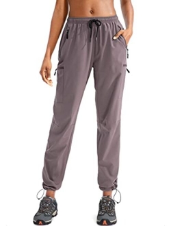 SANTINY Women's Hiking Cargo Pants Lightweight Quick Dry Outdoor Capris for Women Camping Athletic UPF 50 Zipper Pockets