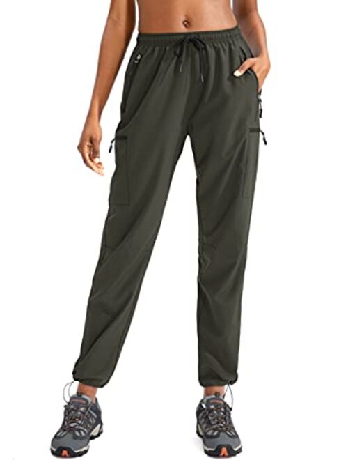 SANTINY Women's Hiking Cargo Pants Lightweight Quick Dry Outdoor Capris for Women Camping Athletic UPF 50 Zipper Pockets